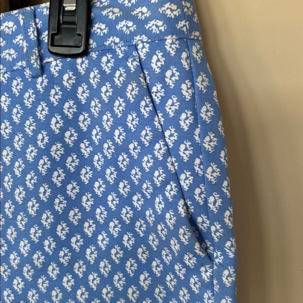Michael Kors Crew Blue & White Geometric Casual Dress Pants Nautical Trousers